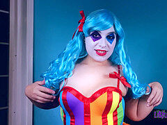 super-naughty Clown blows on balloons and hard-on! Can I make your lollipop POP!? *Short*