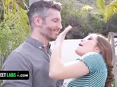 Katie Kush cheats on her boyfriend with a hot young stud while her cuckold boyfriend watches