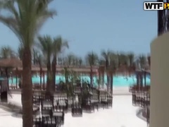 Leony Aprill in Egypt: First Day of Porn-Star Vacation with Three Sexy Bikini-Clad Brunettes & Tattoos