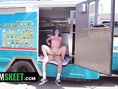 Jewelz Blu interviewed and fucked hard for ice cream on a hot day