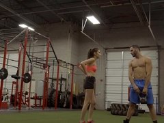 Sexy babe Olivia Nova climaxes time after time in the gym