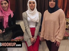 Busty Muslims Audrey Royal, Sophia Leone And Monica Sage Take Turns Riding Fat Cock - Muslim group sex orgy