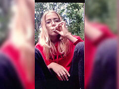 Swedish girl smoking & slobbering