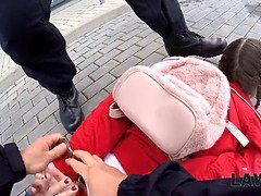 Teen doesnt know where security have taken her but she gets fucked