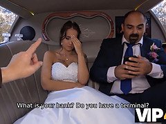 Watch Jennifer Mendez's cuckold hubby watch her busty bride-to-be get a workout before her husband.
