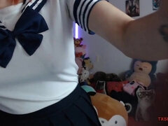 Foxy school girl without bra and panties Webcam
