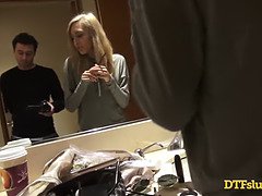 Young slut Janice Griffith sucks shaft and fucks backstage undirected xxx