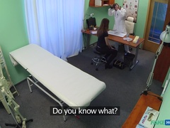 Brunette Gets Doc on the Exam Table