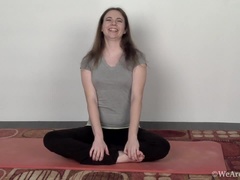Camille finishes yoga and masturbates on yoga mat