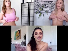 Gros seins, Embrassement, Lesbienne, Léchez, Masturbation, Chatte, Adolescente, Webcam