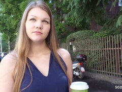 GERMAN SCOUT - COLLEGE TEENAGER AMANDA TALK TO FIRST ASSFUCKING SEX AT STREET CASTING - Casting