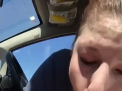 Full Whore Blows Me In Parking Lot - Cum Load