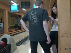 Czech pornstar takes a wild ride in bowling alley