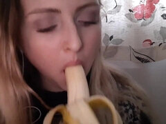 random russian girl blowing banana - Pov Porn