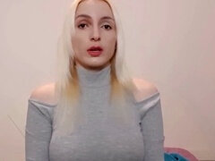 Big natural tits, femdom cuckold humiliation, teaching