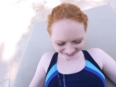 Amateur, Blowjob, Outdoor, Pov, Reality, Redhead, Teen