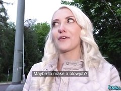 Crazy outdoor sex for money with a golden blonde Helena Moeller