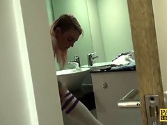 Subdued teen slapped and fucked hard