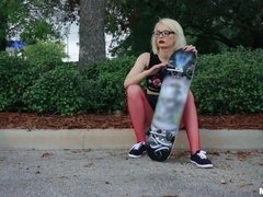 Big ass, Blonde, Doggystyle, Gaping, Glasses, Pussy, Shaved, Stockings