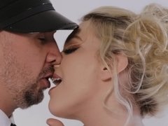 Blonde haired spinner Kenna James seduces and fucks her limo driver