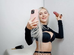 18-19 y.o. slut got a big cum blast in the fitting room - Eva Elfie