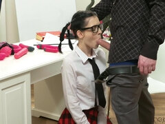 Spanking For Naughty Schoolgirl in Glasses