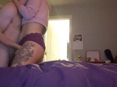 Tattooed teen amateur couple indulges in oral sex