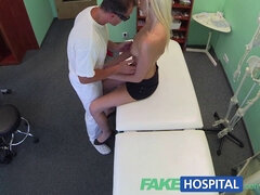 Hot blonde patient convinces doctor with her tight pussy in fakehospital reality POV