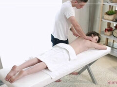 Sweetie seduced by handsome masseur