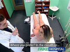 Big tits, Blonde, Blowjob, Brunette, Cumshot, Doctor, Reality, Uniform