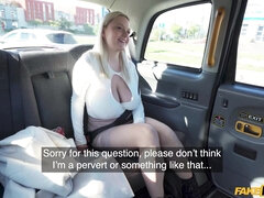 Blonde with Big Natural Tits gets Creampied: Sandra Sweet gives Blowjob and Titjob in Taxi car