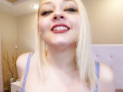 Blondine, Lingerie, Pov, Strümpfe, Tätowierung, Titten