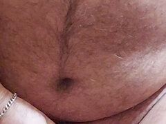 Intense self-pleasure, chubby satisfaction, and hairy man's release