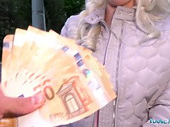 Helena Moeller, a busty blonde MILF, craves for a big Czech dick in public POV