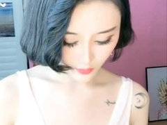 Asiatique, Femelle, Orgasme, Réalité, Solo, Jarretelles, Adolescente, Webcam