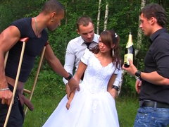 Bride, Car, Ffm, Gangbang, Group, Interracial, Outdoor, Teen