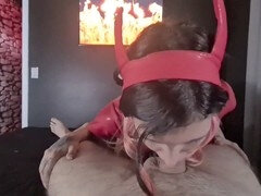 Seductive Succubus Pays a Visit to a Human on Halloween and Drains Him of All His Strength!