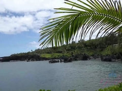 Spiaggia, Vestito, Toccando, Sfavillanti, Sega, Orgasmo, All'aperto, Punto di vista pov