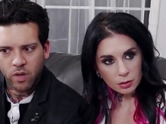 Aroused Undersized Babysitter Auditions for Joanna Angel & BF