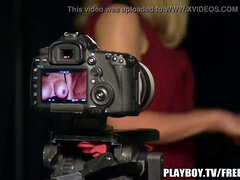 Amateur couple's first time with Playboy TV: Blindfold, nylons, and tits!