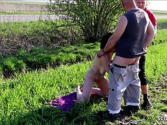 Cougar, Cumshot, Facial, German, Handjob, Mom, Outdoor, Public