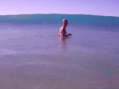 Amateur, Plage, Bikini, Blonde, Orgasme, Chatte, Adolescente, Mouillée