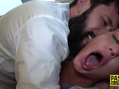 Sub milf throats in 3way with Pascal White