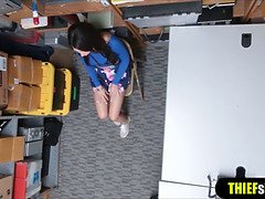 Clueless brunette thief chick gets punish fucked hard