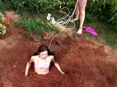 Dirty Sinking Fun with 2 Babes in Bikini - Outdoor Fetish