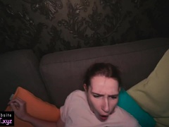Brunette, Dick, Petite, Pussy, Riding, Russian, Sister, Wet