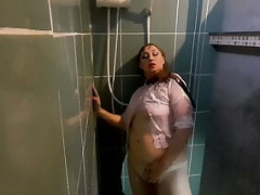 American, Maid, Pissing, Shower, Tits, Voyeur, Wet, Wife