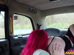 Steamy Lesbian Cab Sex Session