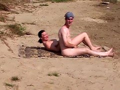 Amateur, Blowjob, Brunette, Doggystyle, Milf, Outdoor, Sucking, Threesome