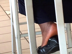 manstick stiffening African ebony feet.. ebony shoeplay